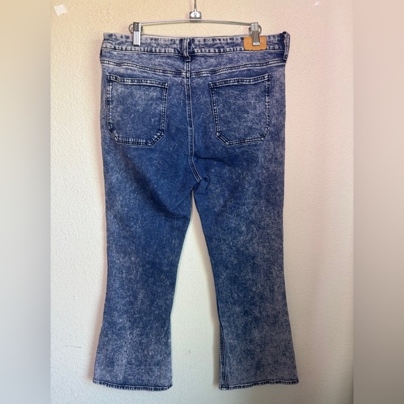 M.i.h. Anthropologie Marty Fluffy Pink Acid Wash Cropped Flare Jeans 32 - Picture 6 of 9